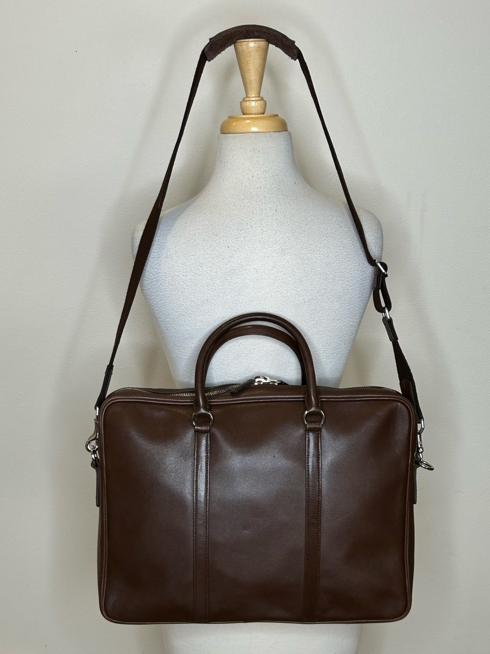 Coach Unisex Briefcase Business Bag 2-Way Zip Slim NOS NEW 5338 Brown